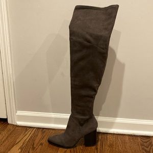 Marc Fisher 8.5 over the knee suede boots, deep greenish/grayish. EUC